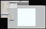 A screenshot of GridMaker's menu location, dialog box and a 64x64 grid with a 3px gutter